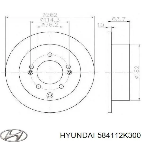 Compre 584112K300 Hyundai/Kia Disco do freio traseiro