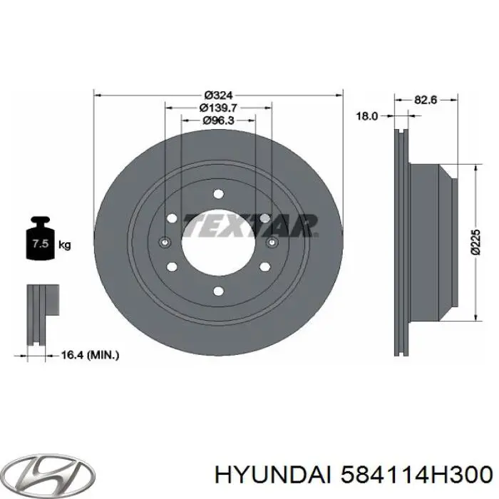 Compre 584114H300 Hyundai/Kia Disco do freio traseiro