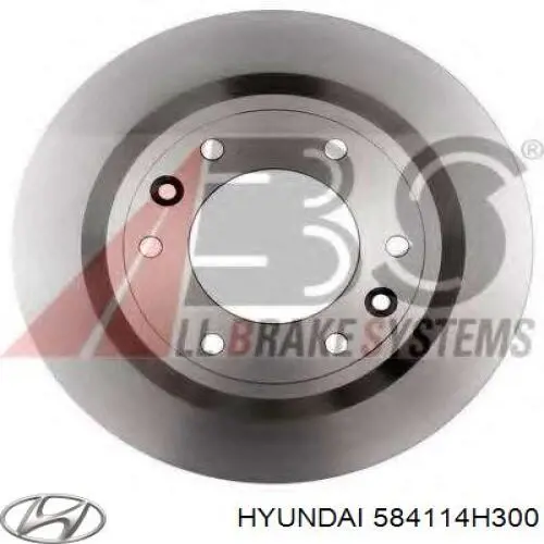 584114H300 Hyundai/Kia Disco do freio traseiro