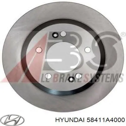 58411A4000 Hyundai/Kia Disco do freio traseiro