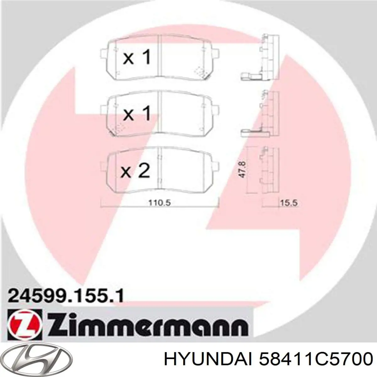 58411C5700 Hyundai/Kia Disco do freio traseiro