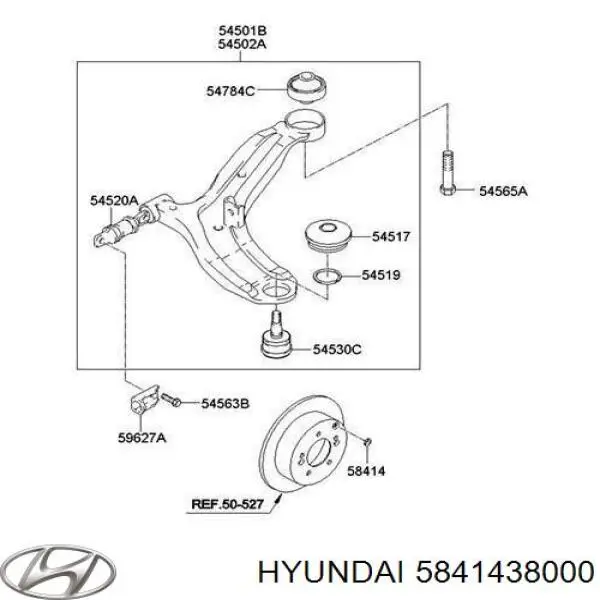 5841438000 Hyundai/Kia Tampão de fundo de carroçaria