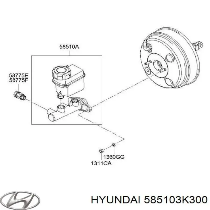Cilindro mestre do freio Hyundai/Kia 585103K300 preço, a partir de 73,99 USD