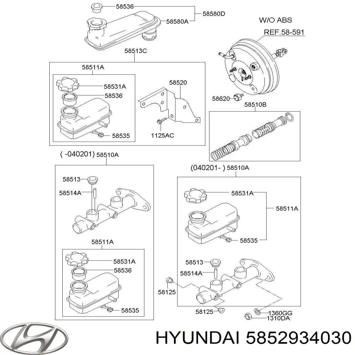 Compre Tanque de cilindro mestre do freio (de fluido de freio) Hyundai Sonata 3