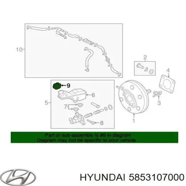 Tampa de tanque de cilindro mestre do freio Hyundai/Kia 585311G000 preço, a partir de 10,89 USD