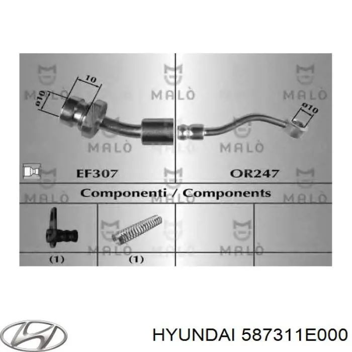 Compre 587311E000 Hyundai/Kia Mangueira do freio traseira esquerda