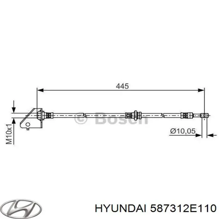 Mangueira do freio dianteira esquerda Hyundai/Kia 587312E110 preço, a partir de 31,53 USD