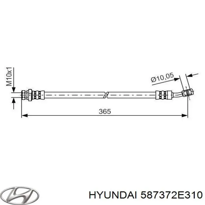 Compre 587372E310 Hyundai/Kia Mangueira do freio traseira direita