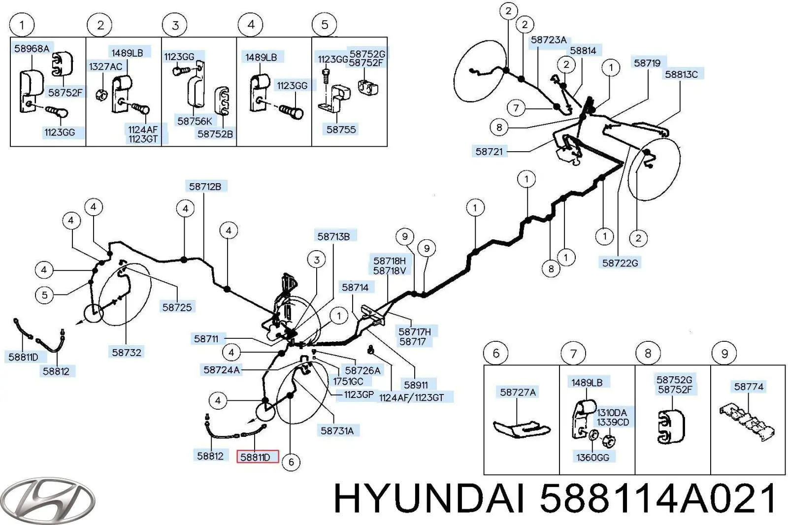 Mangueira do freio dianteira Hyundai/Kia 588114A021 preço, a partir de 23,70 USD