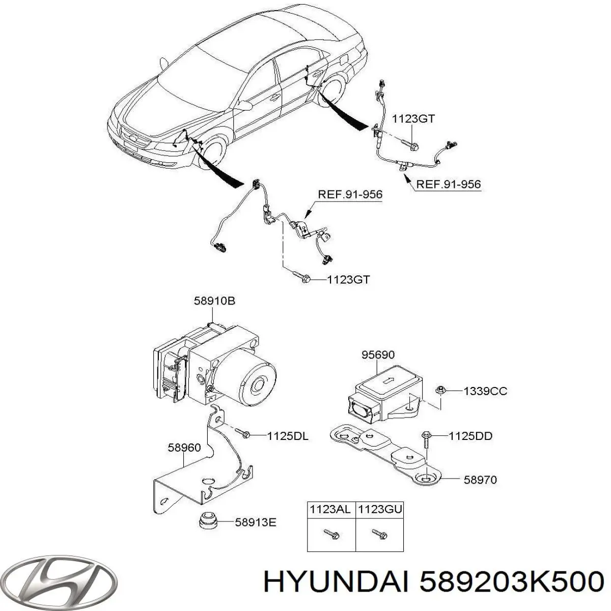 Unidade hidráulico de controlo ABS para Hyundai Sonata V NF