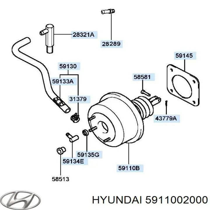 Reforçador dos freios a vácuo para Hyundai Atos  MX
