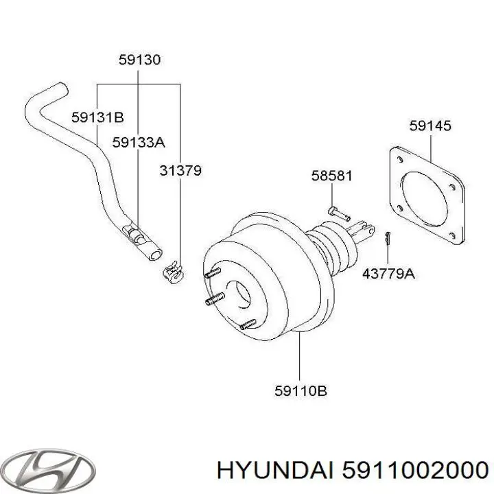 Reforçador dos freios a vácuo Hyundai Atos  MX