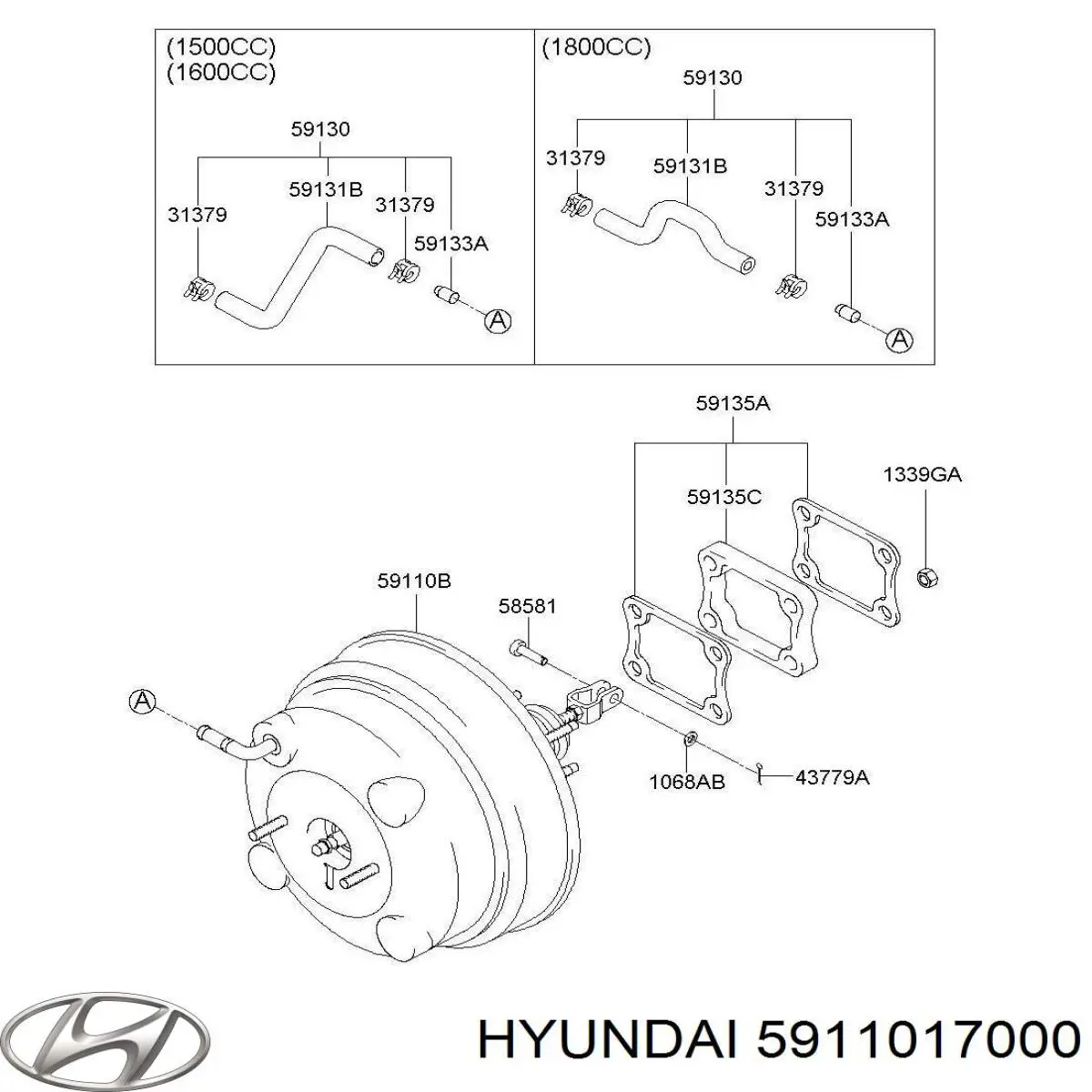 Reforçador dos freios a vácuo Hyundai/Kia 5911017000 preço, a partir de 86,22 USD