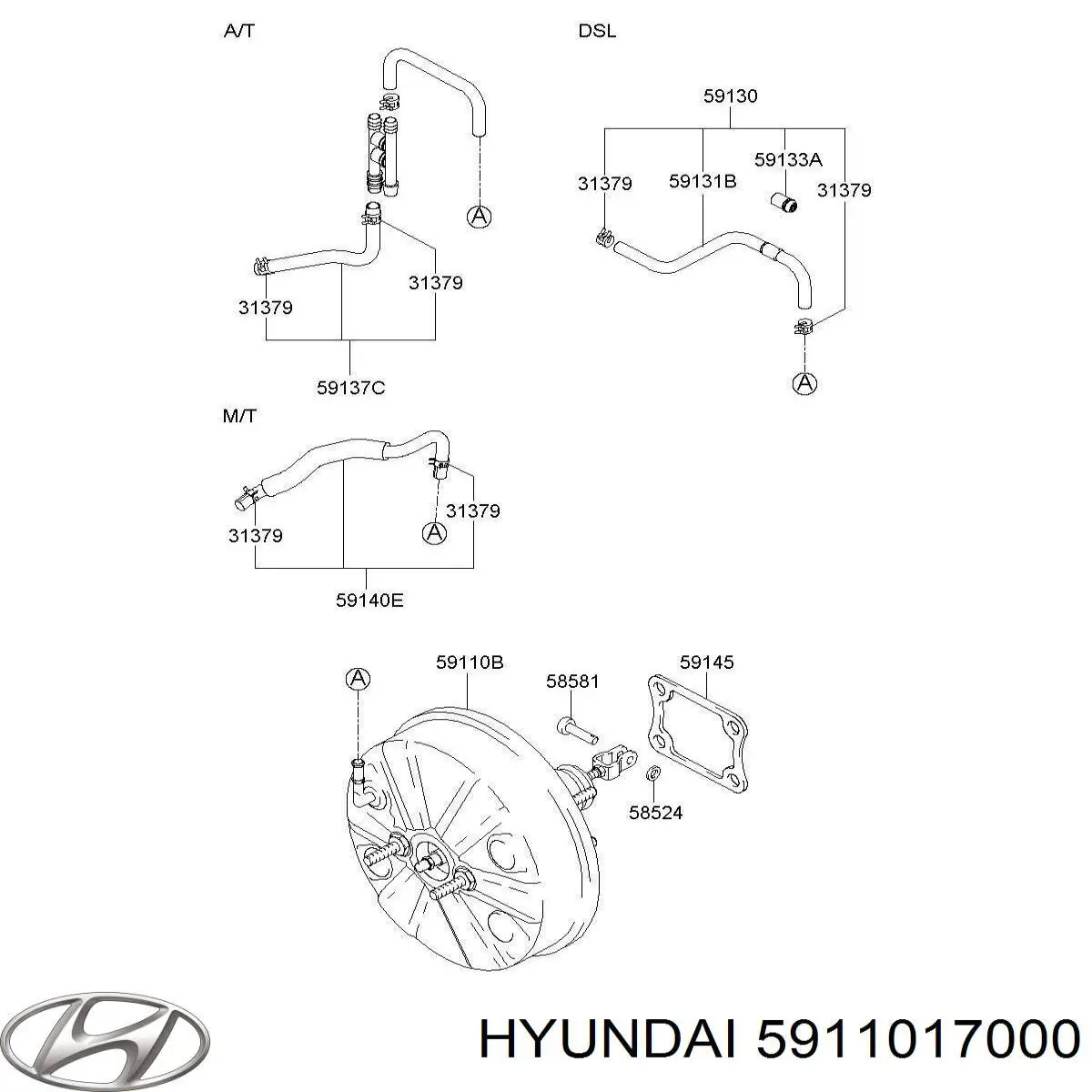  Reforçador dos freios a vácuo Hyundai Matrix monovolume (FC) (2001 - 2005) 