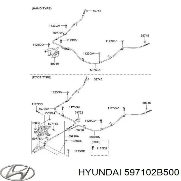 597102B500 Hyundai/Kia Avalanca do freio de estacionamento
