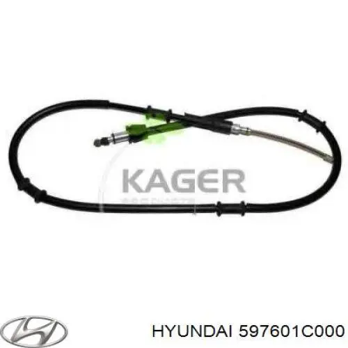 597601C000 Hyundai/Kia Cabo do freio de estacionamento traseiro esquerdo
