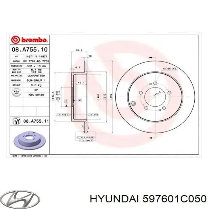 Compre 597601C050 Hyundai/Kia Cabo do freio de estacionamento traseiro esquerdo