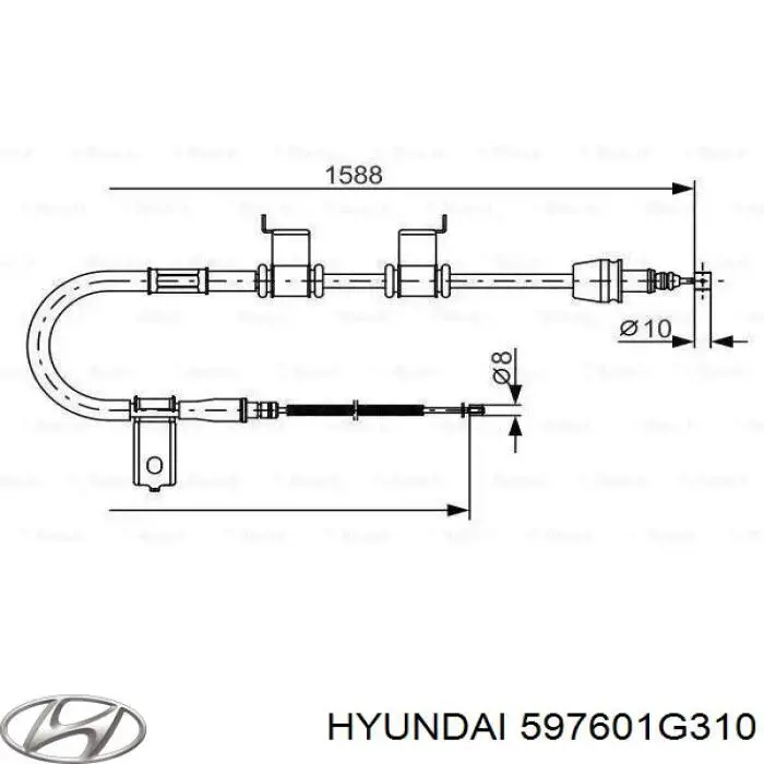 Cabo do freio de estacionamento traseiro esquerdo Hyundai/Kia 597601G310 preço, a partir de 61,34 USD