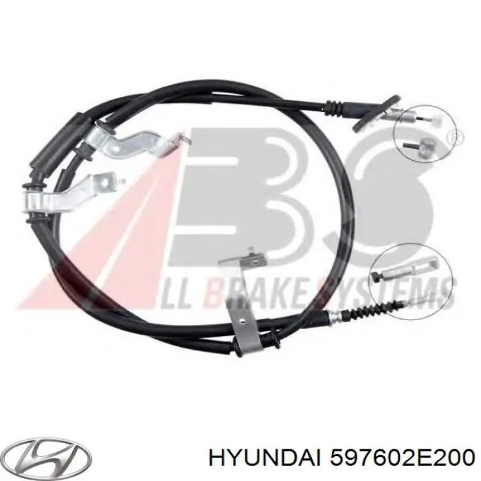 597602E200 Hyundai/Kia Cabo do freio de estacionamento traseiro esquerdo