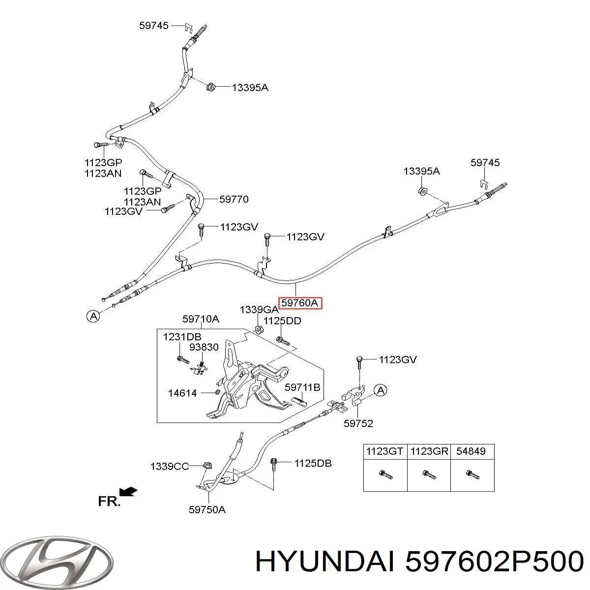 Cabo do freio de estacionamento traseiro esquerdo Hyundai/Kia 597602P500 preço, a partir de 40,72 USD