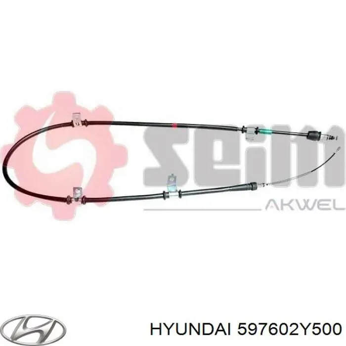 597602Y500 Hyundai/Kia Cabo do freio de estacionamento traseiro esquerdo
