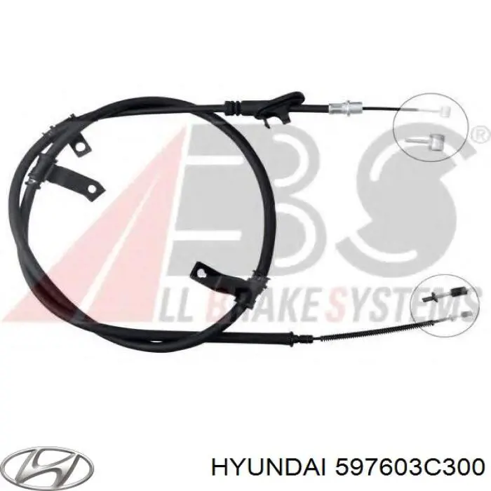597603C300 Hyundai/Kia Cabo do freio de estacionamento traseiro esquerdo