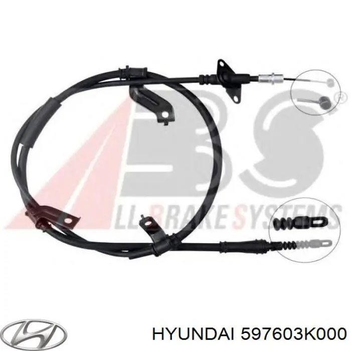 Cabo do freio de estacionamento traseiro esquerdo Hyundai/Kia 597603K000 preço, a partir de 36,21 USD