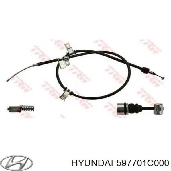 597701C000 Hyundai/Kia Cabo do freio de estacionamento traseiro direito