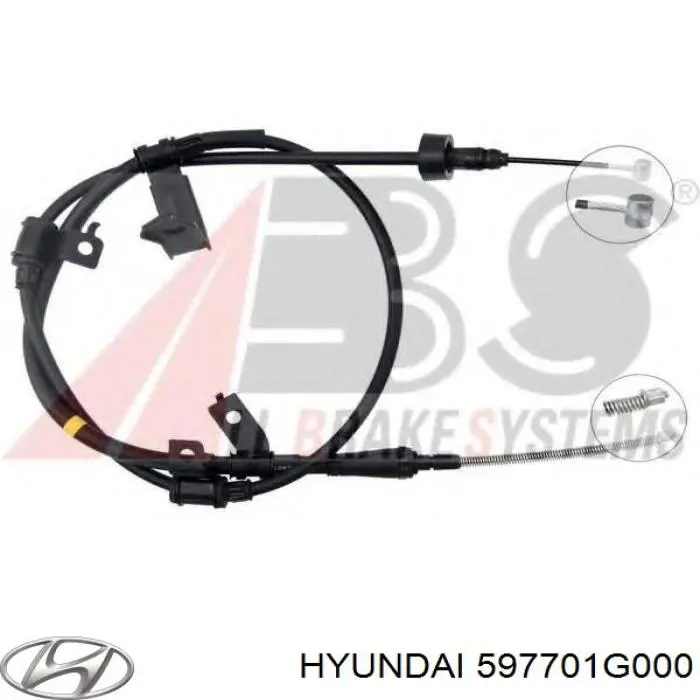 Cabo do freio de estacionamento traseiro direito Hyundai/Kia 597701G000 preço, a partir de 30,27 USD