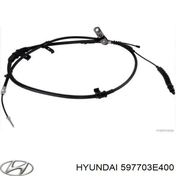 597703E400 Hyundai/Kia Cabo do freio de estacionamento traseiro direito