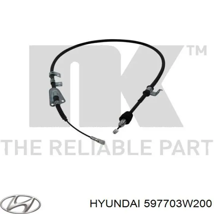 597703W200 Hyundai/Kia Cabo do freio de estacionamento traseiro direito