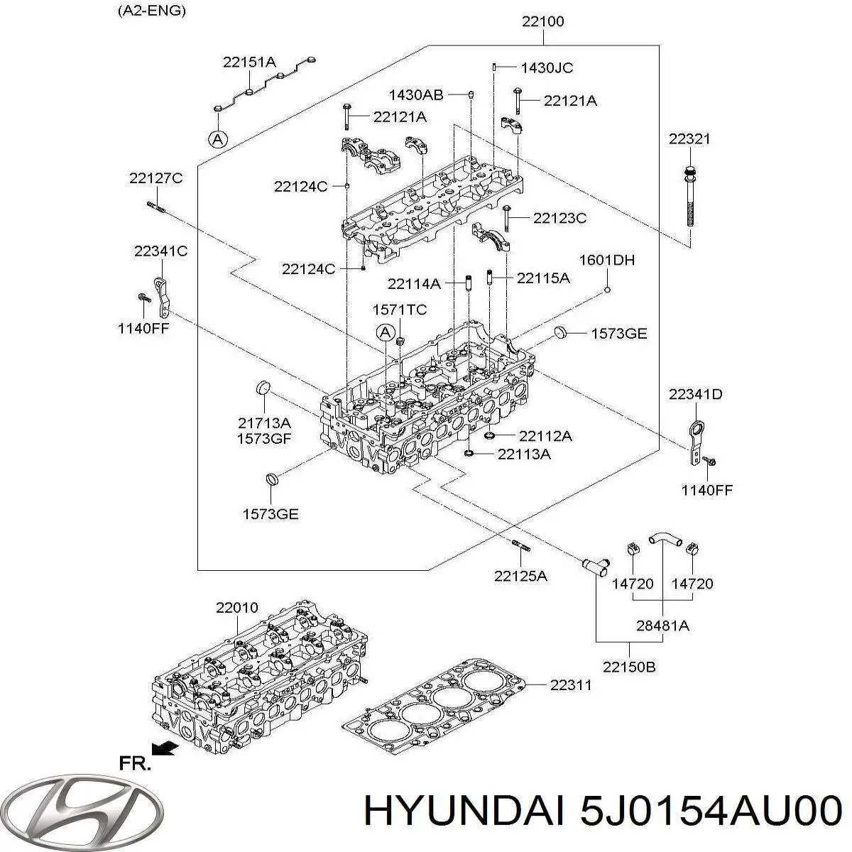 5J0254AU00 Hyundai/Kia Cabeça de motor (CBC)
