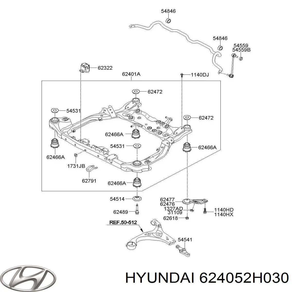 Viga de suspensão dianteira (plataforma veicular) para Hyundai Elantra IV HD