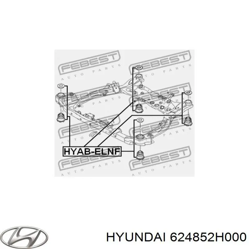 Compre 624852H000 Hyundai/Kia Bloco silencioso (coxim) de viga dianteira (de plataforma veicular)