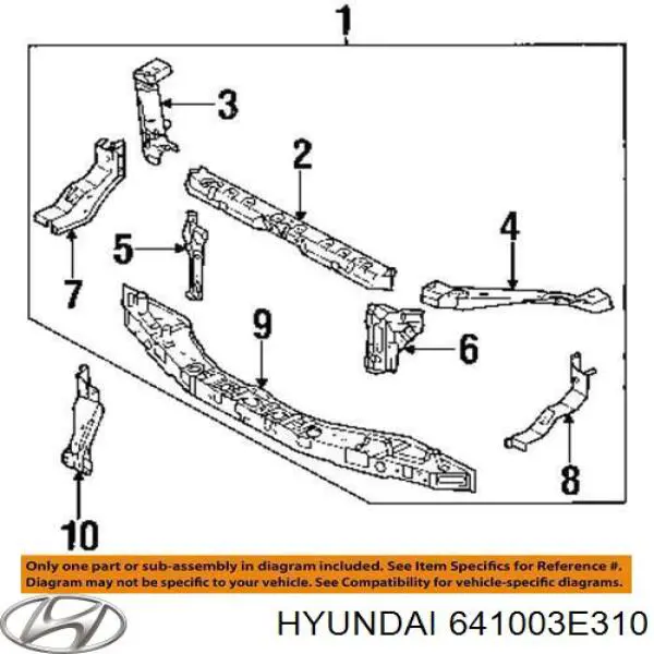 Suporte do radiador montado (painel de montagem de fixação das luzes) Hyundai/Kia 641003E310 preço, a partir de 605,10 USD