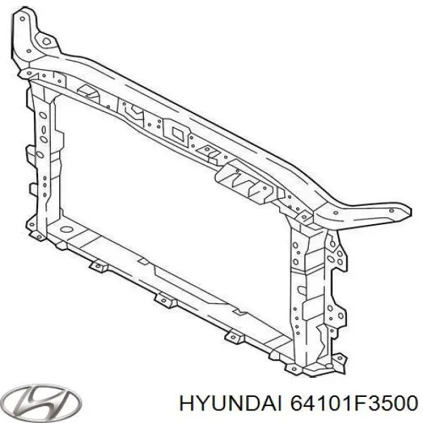 64101F3500 Hyundai/Kia Suporte do radiador montado (painel de montagem de fixação das luzes)