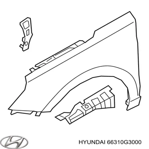66310G3000 Hyundai/Kia Pára-lama dianteiro esquerdo