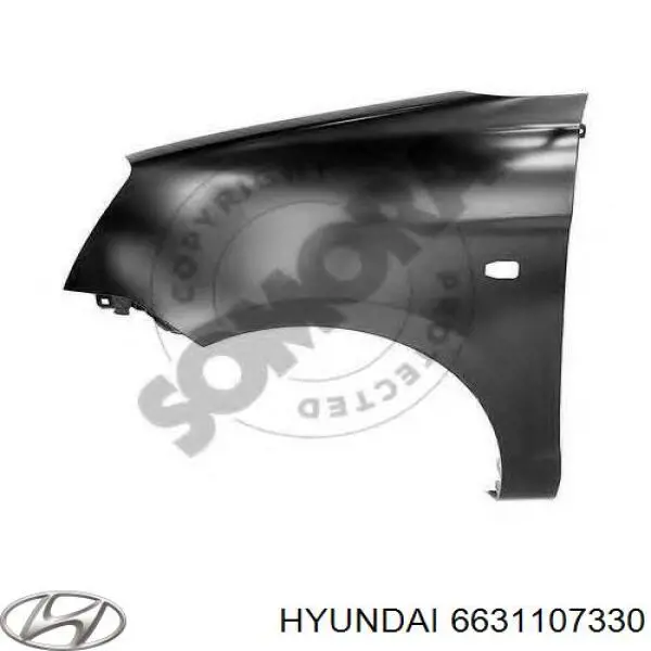 Pára-lama dianteiro esquerdo Hyundai/Kia 6631107330 preço, a partir de 88,57 USD