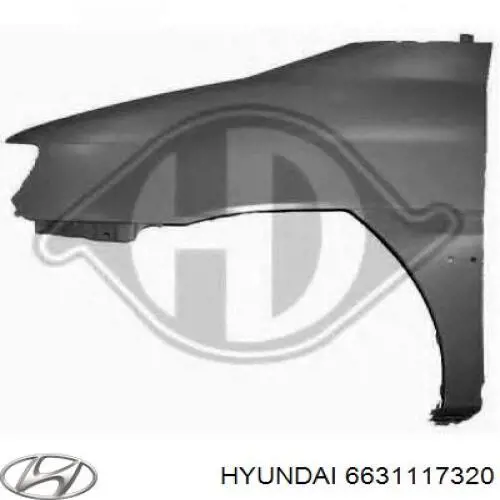 Pára-lama dianteiro esquerdo Hyundai/Kia 6631117320 preço, a partir de 93,68 USD