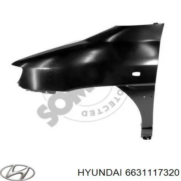 6631117320 Hyundai/Kia Pára-lama dianteiro esquerdo