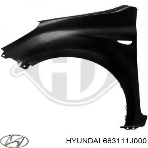 663111J000 Hyundai/Kia Pára-lama dianteiro esquerdo