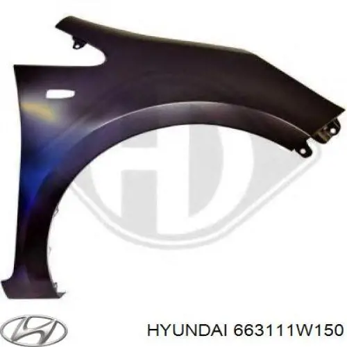 663111W150 Hyundai/Kia Pára-lama dianteiro esquerdo
