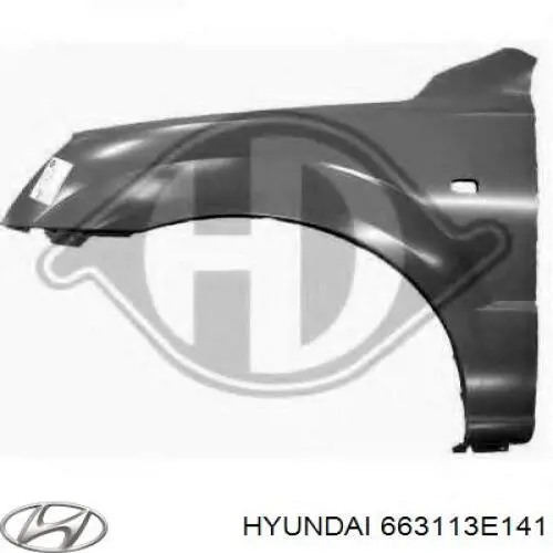 663113E141 Hyundai/Kia Pára-lama dianteiro esquerdo