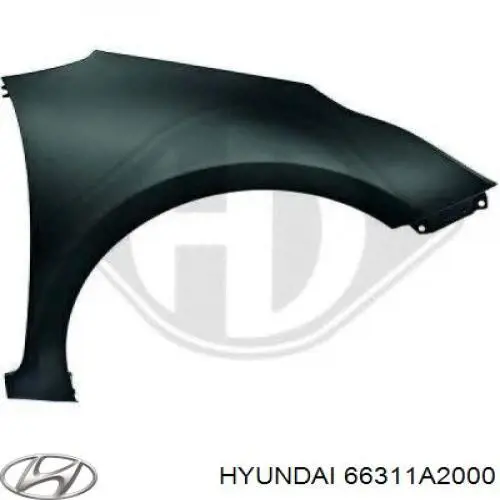 66311A2000 Hyundai/Kia Pára-lama dianteiro esquerdo