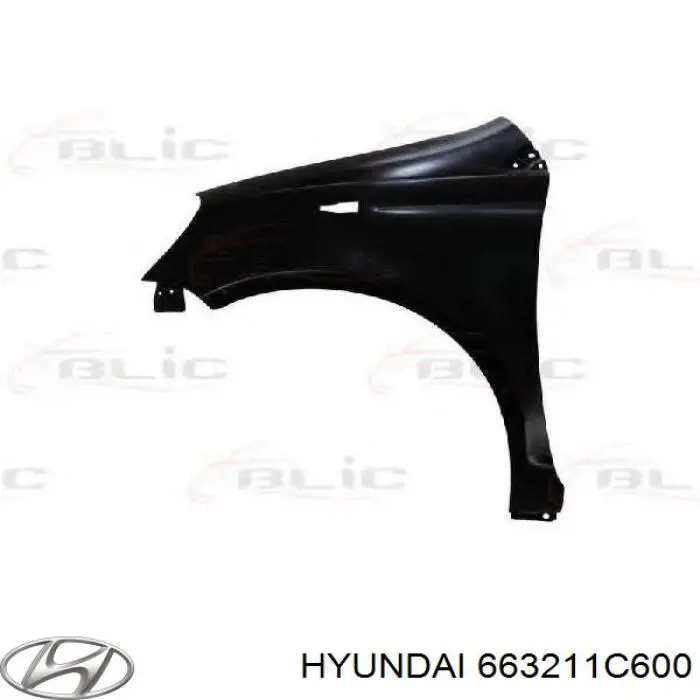 Pára-lama dianteiro direito 663211C600 Hyundai/Kia