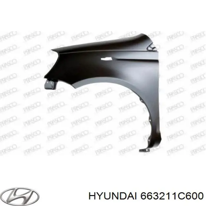 663211C600 Hyundai/Kia Pára-lama dianteiro direito