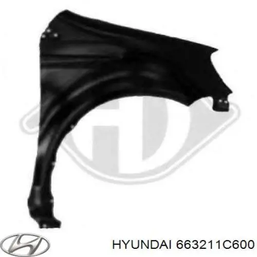 Pára-lama dianteiro direito Hyundai/Kia 663211C600 preço, a partir de 118,95 USD