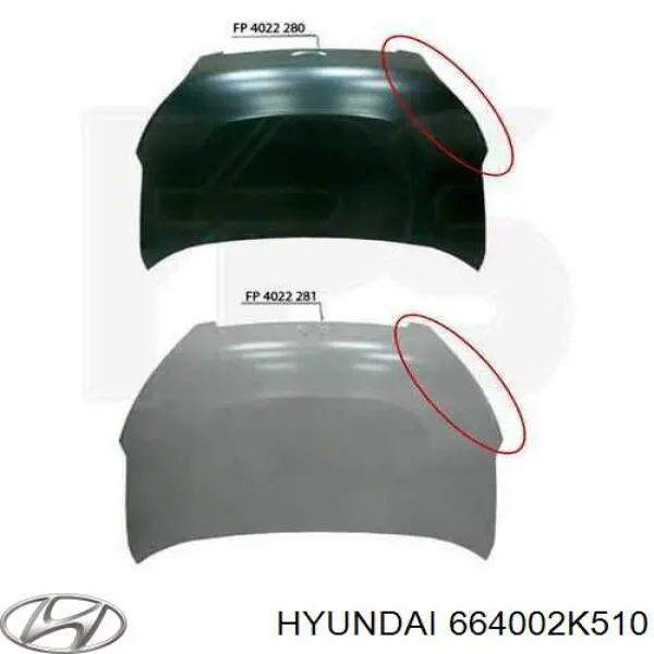 Compre 664002K510 Hyundai/Kia Capota