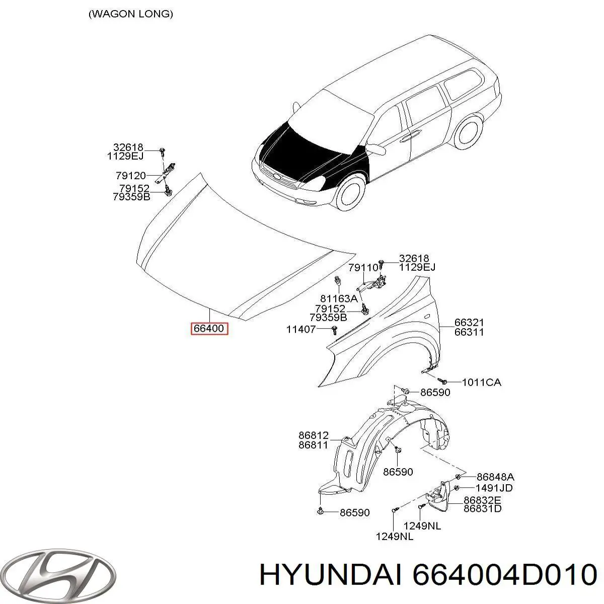 Compre 664004D010 Hyundai/Kia Capota