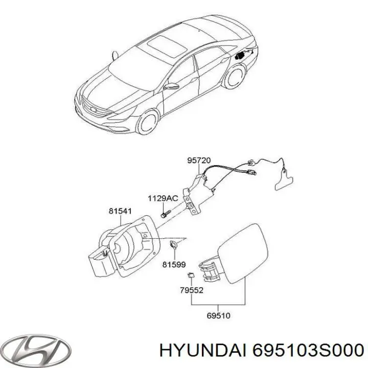 Alcapão do tanque de combustível Hyundai Sonata VI YF